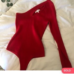 OOTD FASH RED BODYSUIT